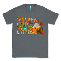 Charcoal Heather leaves and lattes Classic Tee - CowGirlArtShop