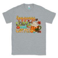 Heather Grey leaves and lattes Classic Tee - CowGirlArtShop