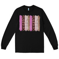Black pink glitter leopard brushstroke background Long Sleeve Tee - RanaPortraitStore