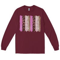 Burgundy pink glitter leopard brushstroke background Long Sleeve Tee - RanaPortraitStore