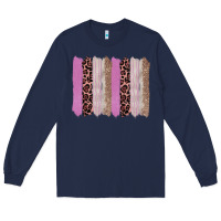 Navy pink glitter leopard brushstroke background Long Sleeve Tee - RanaPortraitStore
