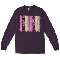 Plum pink glitter leopard brushstroke background Long Sleeve Tee - RanaPortraitStore