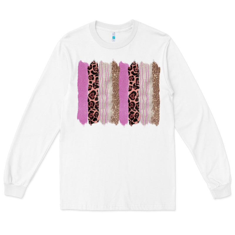 Pink Glitter Leopard Brushstroke Background Long Sleeve Tee by RanaPortraitStore | Teevron