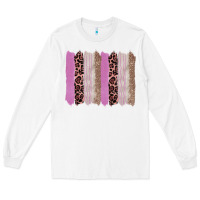 White pink glitter leopard brushstroke background Long Sleeve Tee - RanaPortraitStore