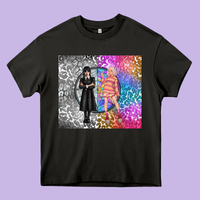 Gothic Girl And Colorful Girl Best Friends Heavy Core Tee Designed By Tumblerdesignbyshophia