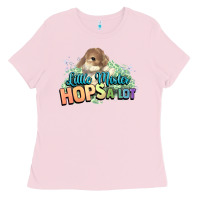 Bubblegum Pink Little mister hops a lot Easter day Ladies Tee - HowdyJamesFarm