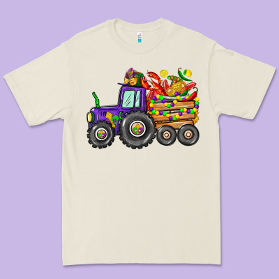 Mardi Gras Tractor Premium Tee Designed By Cowgirlartshop