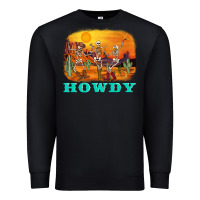 Black western skeleton Premium Sweatshirt - AdoDesignShop