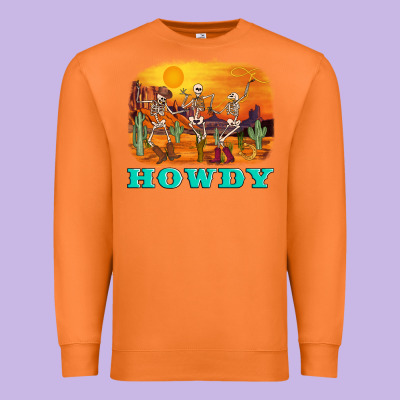 Western Skeleton Premium Sweatshirt Designed By Adodesignshop