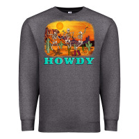 Charcoal Heather western skeleton Premium Sweatshirt - AdoDesignShop