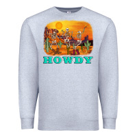 Heather Grey western skeleton Premium Sweatshirt - AdoDesignShop