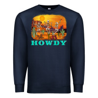 Navy western skeleton Premium Sweatshirt - AdoDesignShop