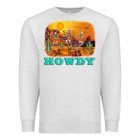 Oatmeal Heather western skeleton Premium Sweatshirt - AdoDesignShop