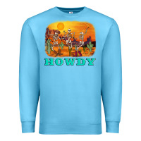 Ocean Blue western skeleton Premium Sweatshirt - AdoDesignShop