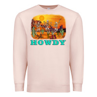 Pale Pink western skeleton Premium Sweatshirt - AdoDesignShop