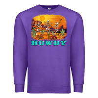 Purple western skeleton Premium Sweatshirt - AdoDesignShop