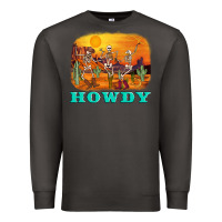 Smoke western skeleton Premium Sweatshirt - AdoDesignShop