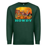 Sports Green western skeleton Premium Sweatshirt - AdoDesignShop