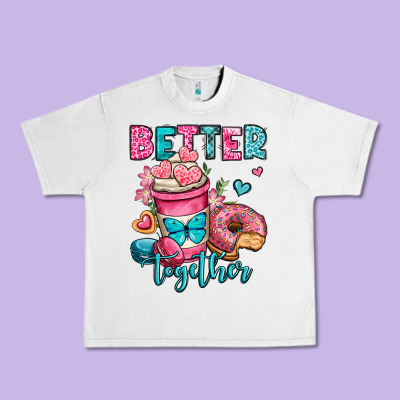 Better Together Donut And Coffee Valentines Day Urban Heavy Tee Designed By Oliviacreatesart