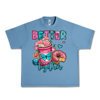 Pebble Blue better together donut and coffee valentines day Urban Heavy Tee - OliviaCreatesArt