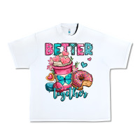 White better together donut and coffee valentines day Urban Heavy Tee - OliviaCreatesArt