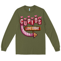 Army Green Valentines Day Cupid's Love Lodge Long Sleeve Tee - FaDigitalArtStudio