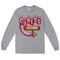 Heather Grey Valentines Day Cupid's Love Lodge Long Sleeve Tee - FaDigitalArtStudio