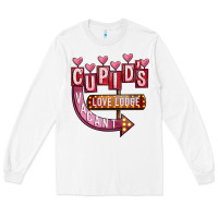 White Valentines Day Cupid's Love Lodge Long Sleeve Tee - FaDigitalArtStudio