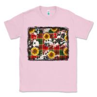 Bubblegum Pink cowhide sunflowers candy canes Christmas background Classic Tee - Jasminsmagicworld