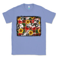 Colony Blue cowhide sunflowers candy canes Christmas background Classic Tee - Jasminsmagicworld