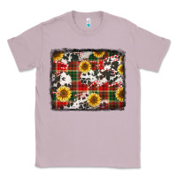 Lilac cowhide sunflowers candy canes Christmas background Classic Tee - Jasminsmagicworld