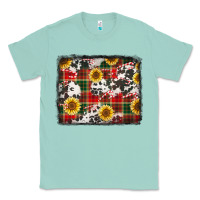Seafoam cowhide sunflowers candy canes Christmas background Classic Tee - Jasminsmagicworld