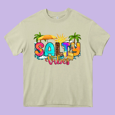 Salty Vibes Heavy Core Tee Designed By Ranaportraitstore