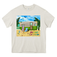Cream summer caravan life Heavy Core Tee - TumblerDesignByShophia