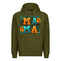 Army Green Cat dog mama Mother's Day Premium Hoodie - LillyAllenDesigns