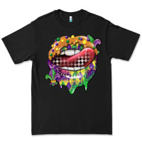 Black mardi gras lips Premium Tee - CowGirlArtShop