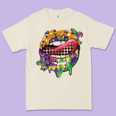 Mardi Gras Lips Premium Tee Designed By Cowgirlartshop