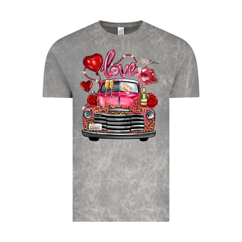 Western Valentines Day Truck Love Bird Letter Vintage Tee by FaDigitalArtStudio | Teevron