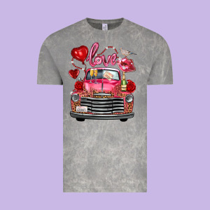 Western Valentines Day Truck Love Bird Letter Vintage Tee Designed By Fadigitalartstudio