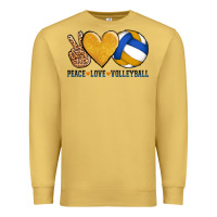 Antique Gold peace love volleyball Premium Sweatshirt - AdoDesignShop