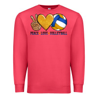 Cardinal peace love volleyball Premium Sweatshirt - AdoDesignShop