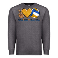 Charcoal Heather peace love volleyball Premium Sweatshirt - AdoDesignShop