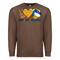 Chestnut peace love volleyball Premium Sweatshirt - AdoDesignShop