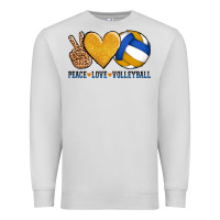 Dove Grey peace love volleyball Premium Sweatshirt - AdoDesignShop