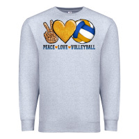 Heather Grey peace love volleyball Premium Sweatshirt - AdoDesignShop