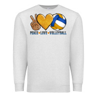 Oatmeal Heather peace love volleyball Premium Sweatshirt - AdoDesignShop