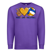 Purple peace love volleyball Premium Sweatshirt - AdoDesignShop
