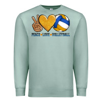 Seafoam peace love volleyball Premium Sweatshirt - AdoDesignShop