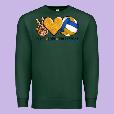 Peace Love Volleyball Premium Sweatshirt Designed By Adodesignshop