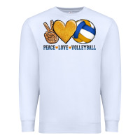 White peace love volleyball Premium Sweatshirt - AdoDesignShop